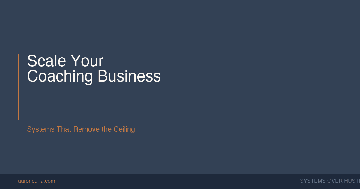 How to Scale a Coaching Business Beyond One-on-One Sessions