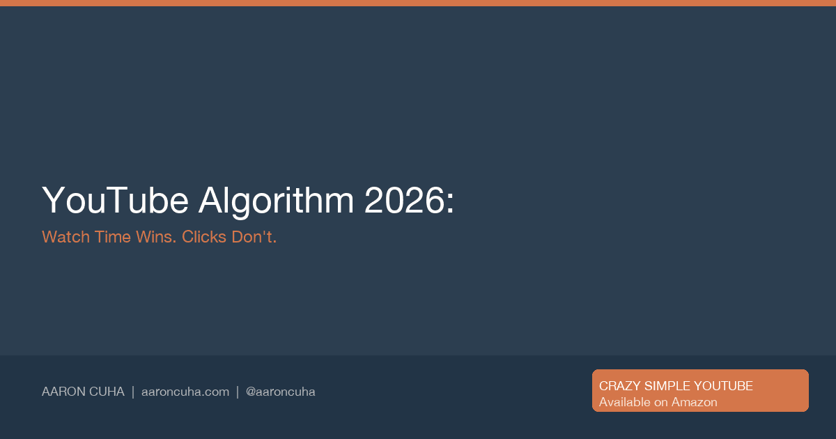 YouTube's 2026 Algorithm Rewards Watch Time, Not Clicks — Here's How to Win