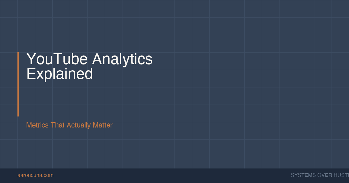YouTube Analytics Guide: The Only Metrics That Actually Matter